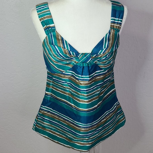 Banana Republic Tops - Banana Republic blue green stripe tank blouse sz.4